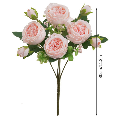 Künstlicher Rosenstrauß, seidig realistisch, 30 cm 2