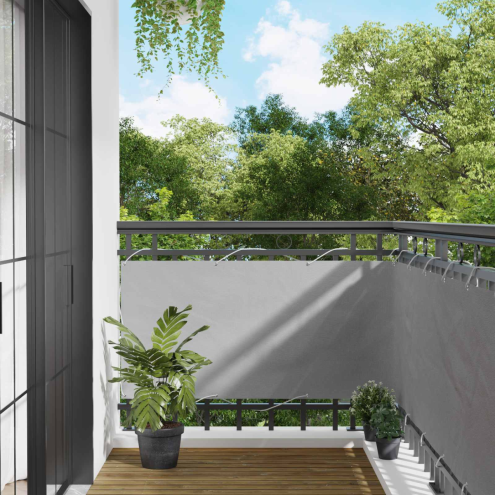 Vidaxl Balcony Screen Light Grey 75 X 200 Cm Pu Coated Oxford Alu 8721364689046