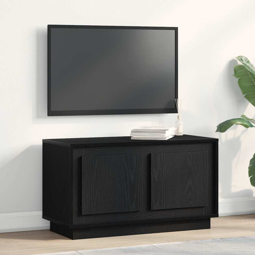 Vidaxl Tv Cabinet Black Oak 80 X 35 X 45 Cm Engineered Wood