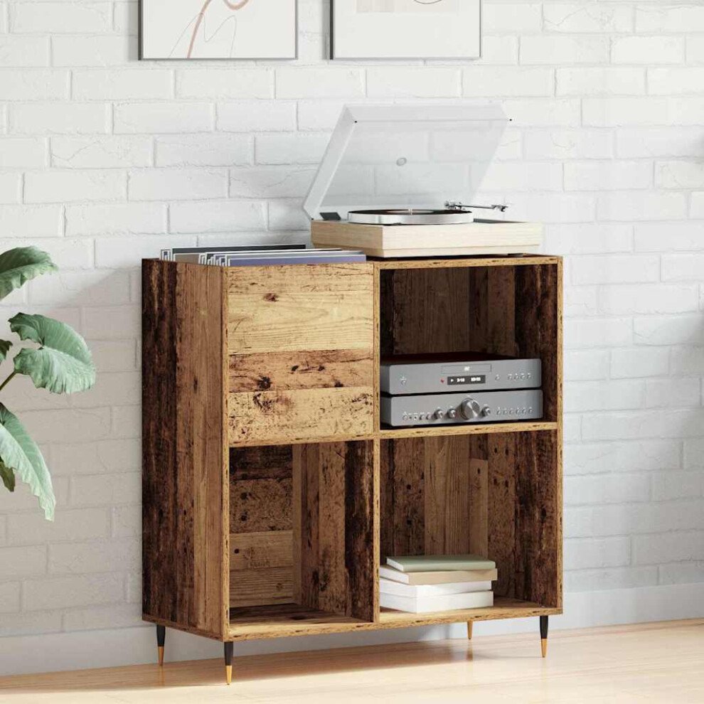 Vidaxl Record Cabinet Old Wood 85 X 38 X 89 Cm Engineered Wood