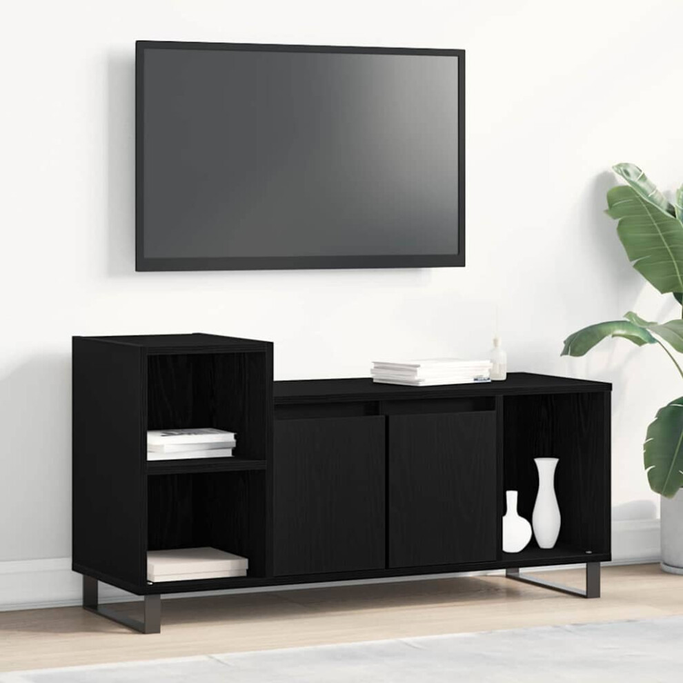 Vidaxl Tv Cabinet Set Black Oak 100 X 35 X 55 Cm Engineered Wood