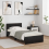 VidaXL vidaXL Bed Frame with Headboard Black Oak 100 x 200 cm Engineered Wood 1