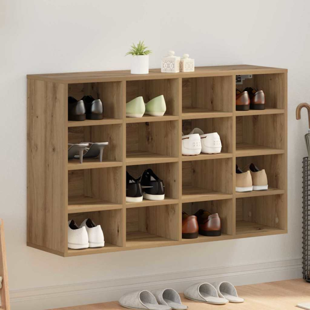 Vidaxl Shoe Cabinet Artisan Oak 103 X 30 X 67 Cm Engineered Wood