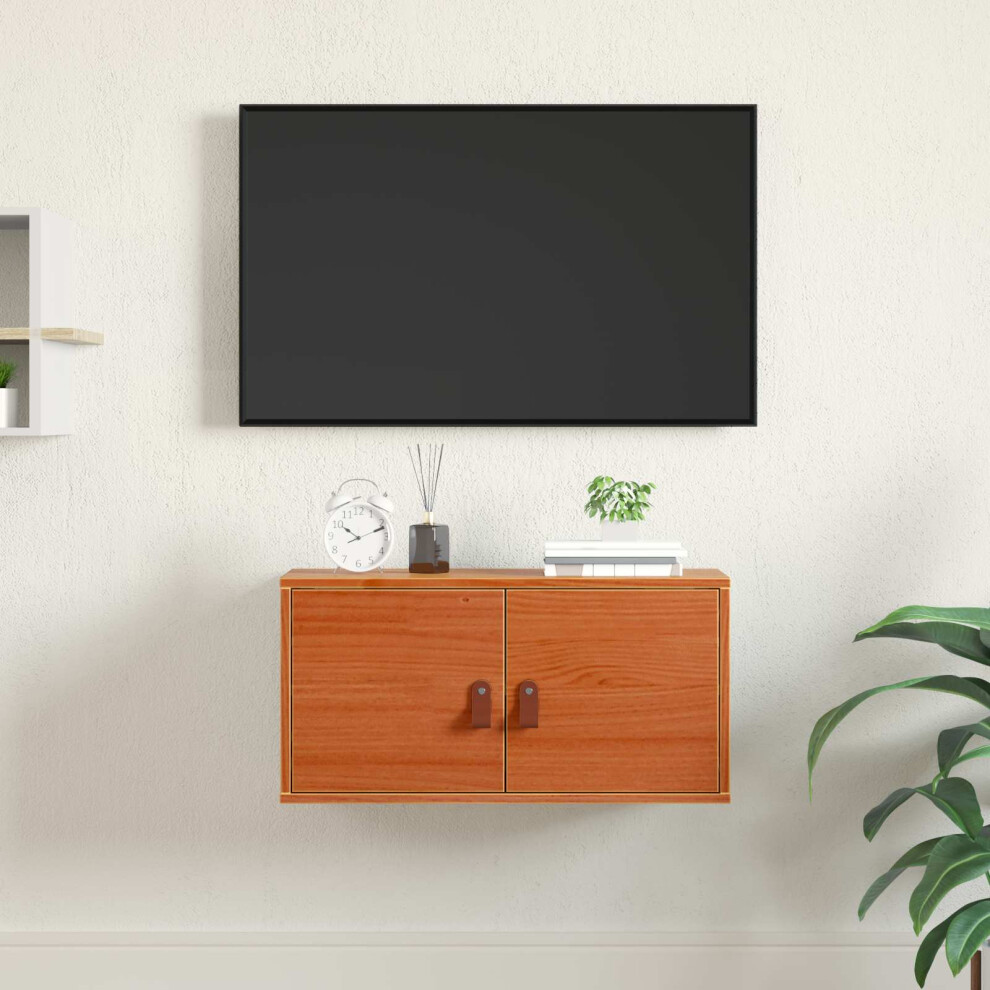 Vidaxl Wall Cabinet Wax Brown 60 X 30 X 30 Cm Solid Pine Wood