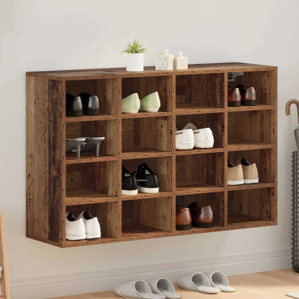 Vidaxl Shoe Cabinet Old Wood 103 X 30 X 67 Cm Engineered Wood