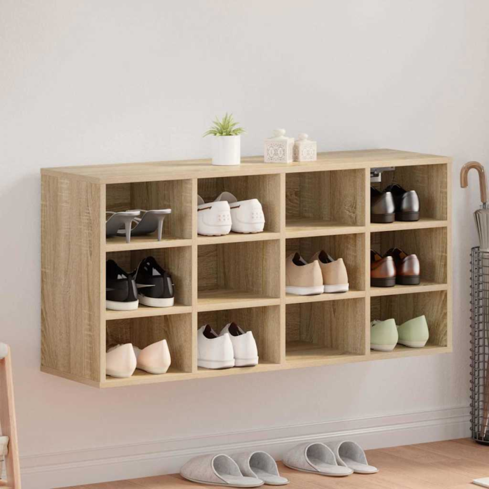 Vidaxl Shoe Cabinet Sonoma Oak 103 X 30 X 51 Cm Engineered Wood
