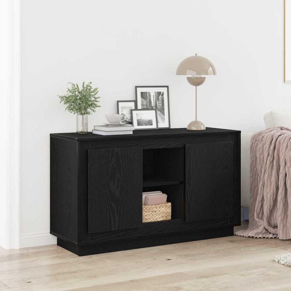 Vidaxl Sideboard Oak 102 X 35 X 60 Cm Engineered Wood Black