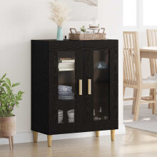 vidaXL Sideboard Black Oak 69.5 x 34 x 90 cm Engineered Wood