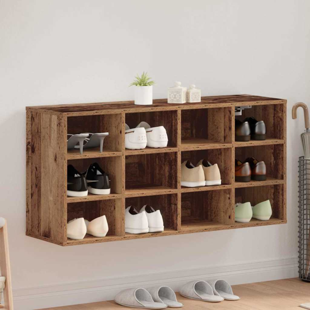 Vidaxl Shoe Cabinet Old Wood 103 X 30 X 51 Cm Engineered Wood
