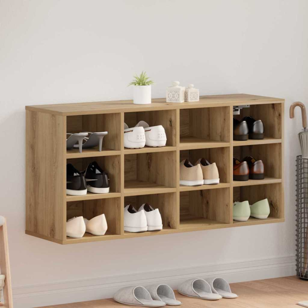 Vidaxl Shoe Cabinet Artisan Oak 103 X 30 X 51 Cm Engineered Wood