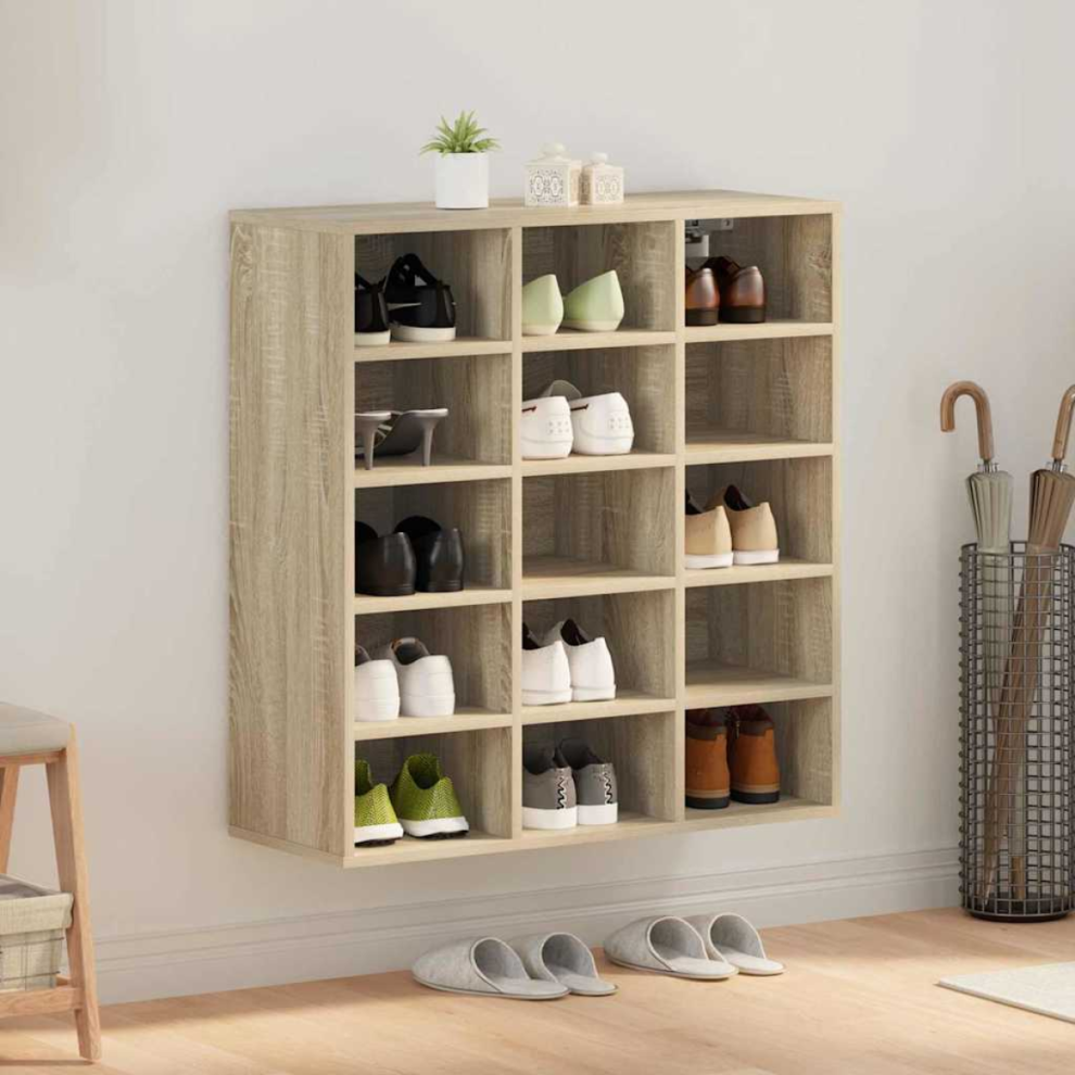 Vidaxl Shoe Cabinet Sonoma Oak 77.5 X 30 X 83.5 Cm Engineered Wood