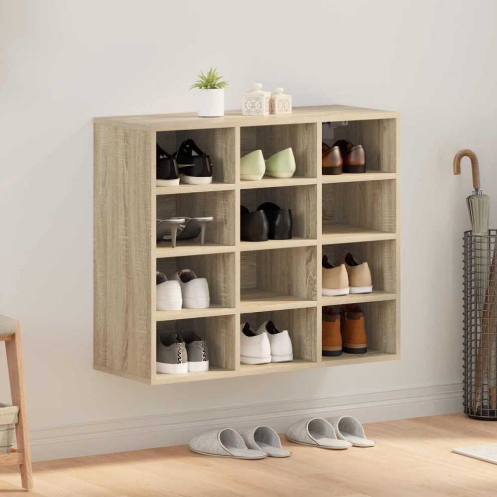 Vidaxl Shoe Cabinet Sonoma Oak 77.5 X 30 X 67 Cm Engineered Wood