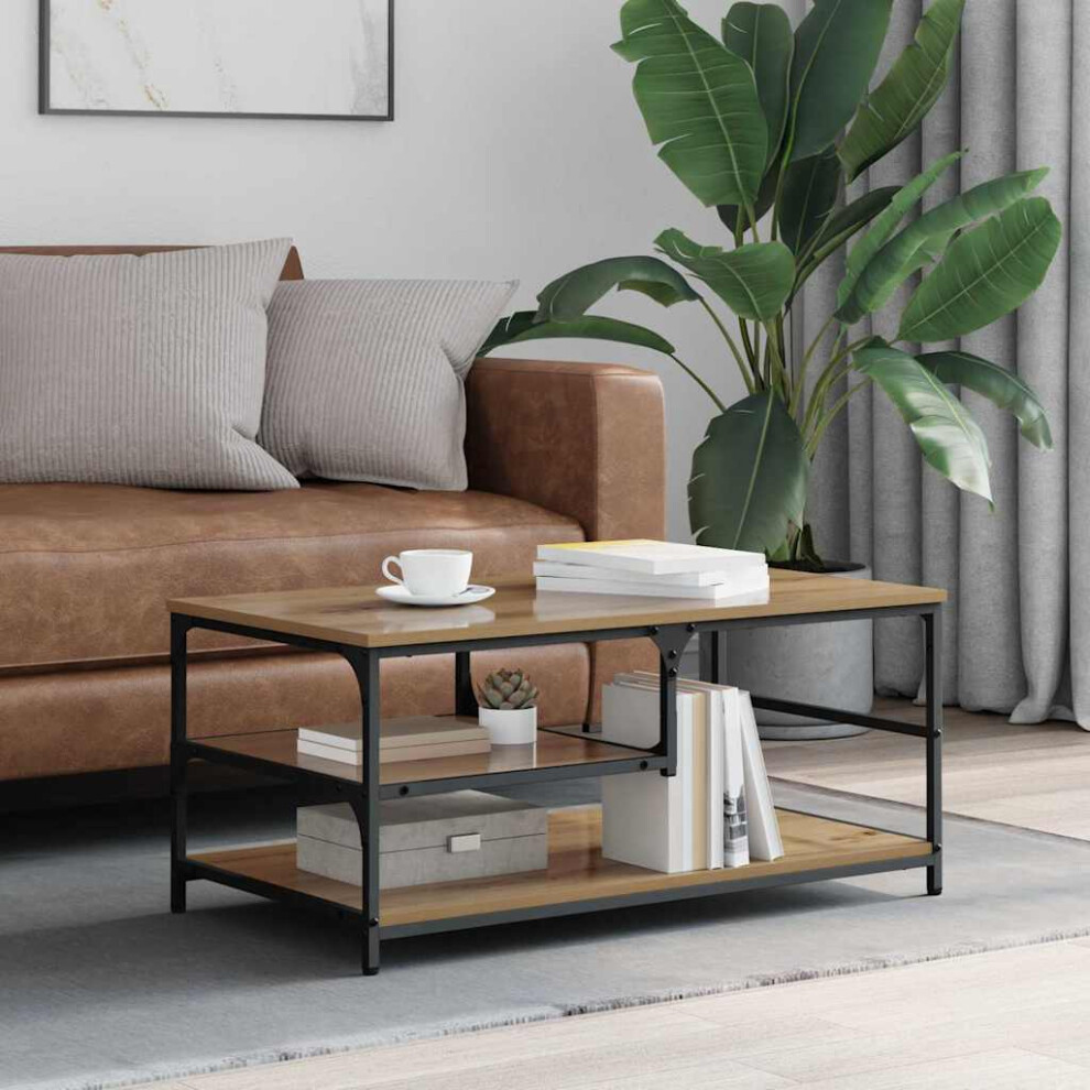 Vidaxl Coffee Table Artisan Oak 90 X 49 X 40 Cm Engineered Wood Brown