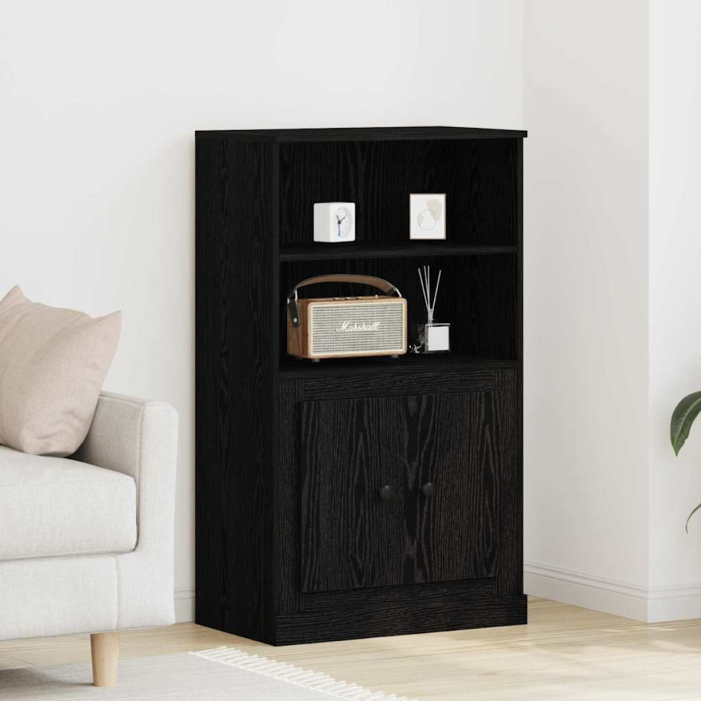 Vidaxl Highboard Black Oak 60 X 35.5 X 103.5 Cm Engineered Wood