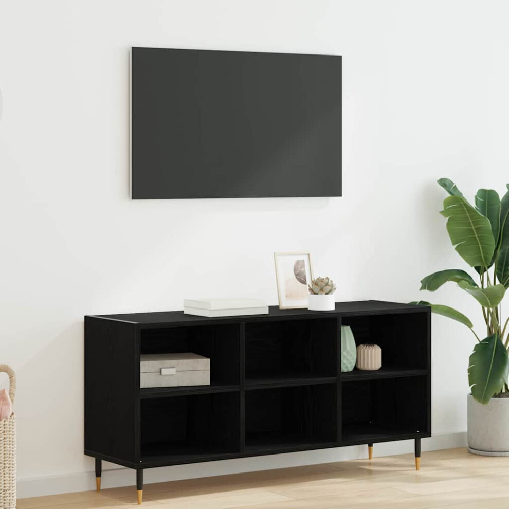 Vidaxl Tv Cabinet Black Oak 103.5 X 30 X 50 Cm Engineered Wood