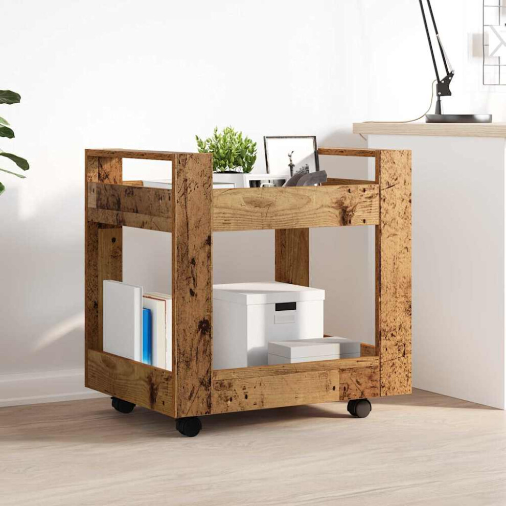 Vidaxl Desk Trolley Old Wood 60 X 45 X 60 Cm Engineered Wood