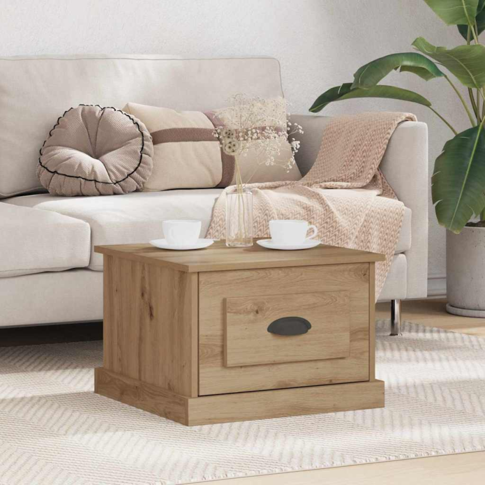 Vidaxl Coffee Table Artisan Oak 50 X 50 X 35 Cm Engineered Wood Brown