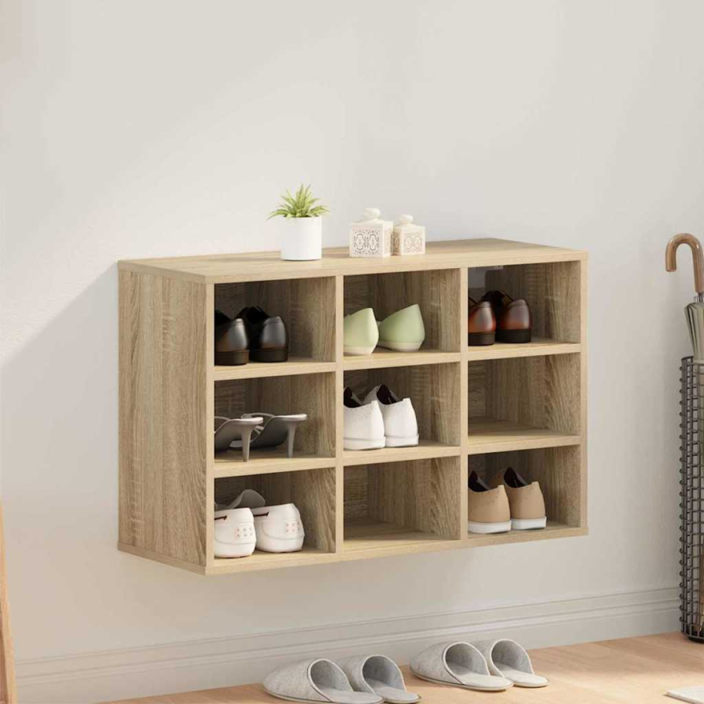 Vidaxl Shoe Cabinet Sonoma Oak 77.5 X 30 X 51 Cm Engineered Wood