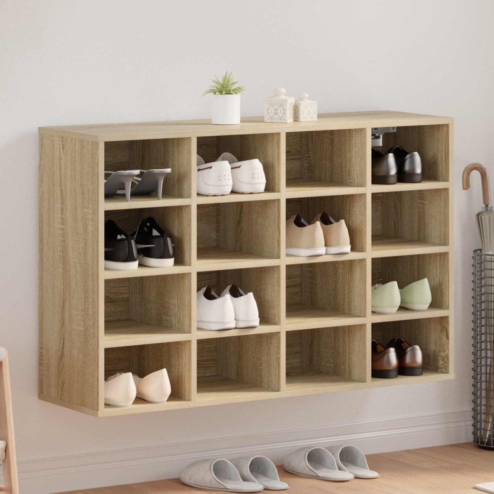 Vidaxl Shoe Cabinet Sonoma Oak 103 X 30 X 67 Cm Engineered Wood