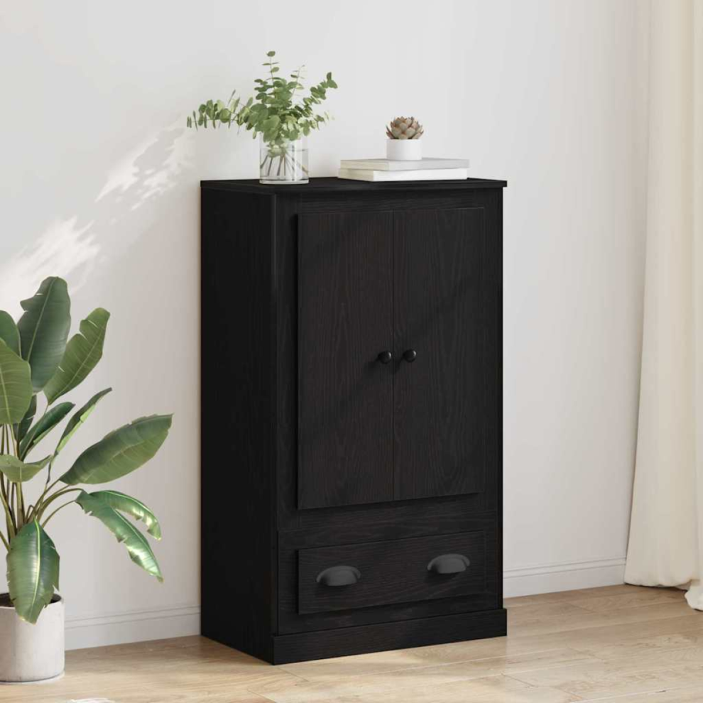 Vidaxl Highboard Black Oak 60 X 35.5 X 103.5 Cm Engineered Wood