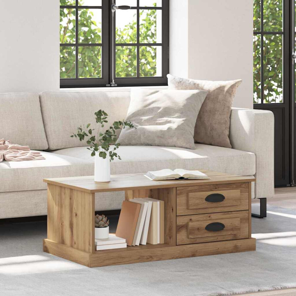 Vidaxl Coffee Table Artisan Oak 90 X 50 X 35 Cm Engineered Wood Brown