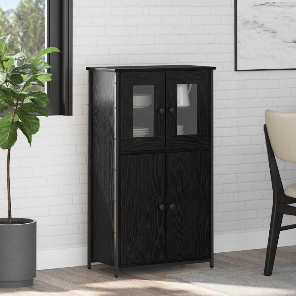 Vidaxl Highboard Oak 62 X 32 X 106.5 Cm Engineered Wood Black