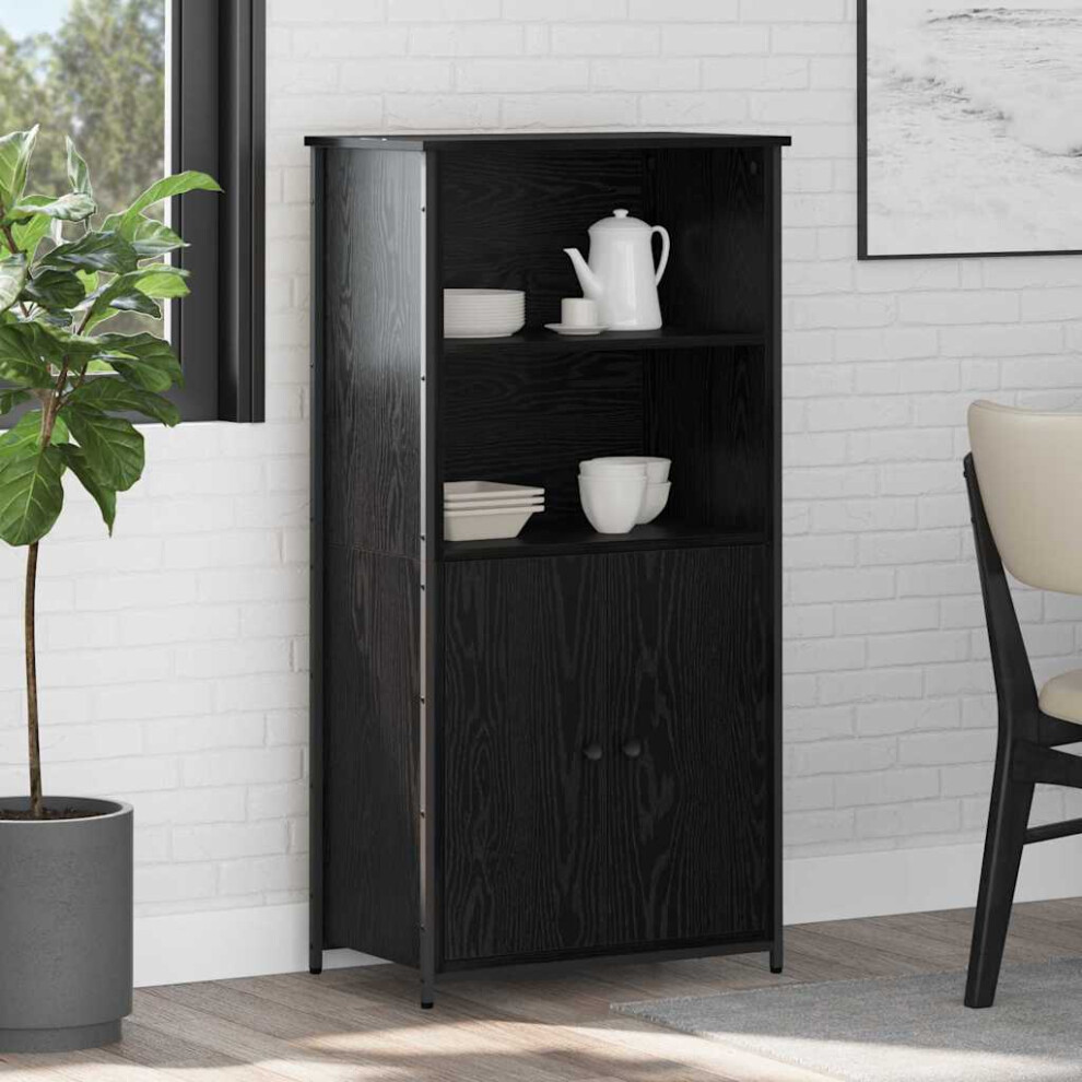 Vidaxl Highboard Oak 62 X 36 X 121.5 Cm Engineered Wood Black