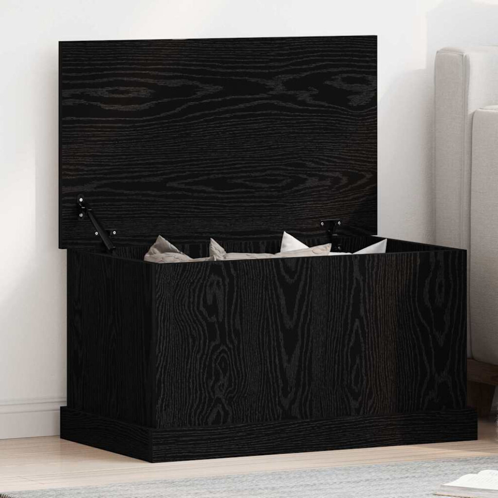 Storage Box Black Oak Wood 70 X 40 X 38 Cm Storage Chest - Image 4
