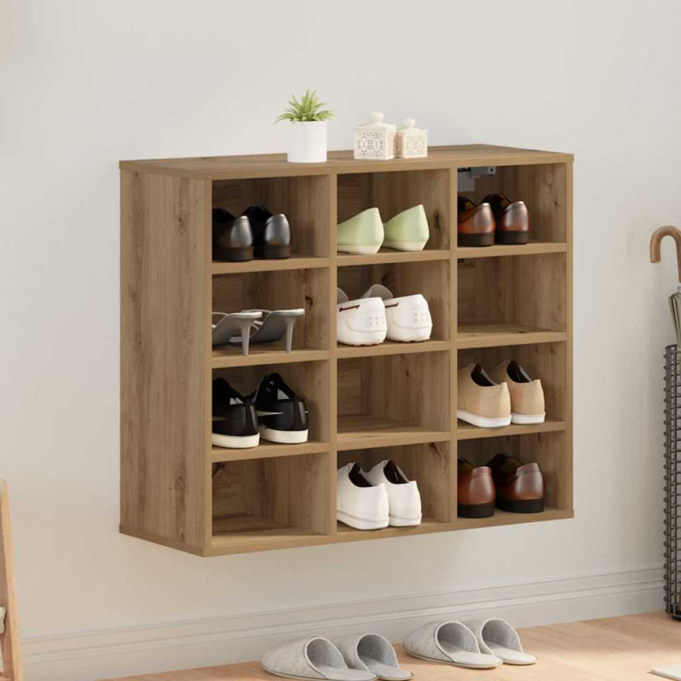 Vidaxl Shoe Cabinet Artisan Oak 77.5 X 30 X 67 Cm Engineered Wood