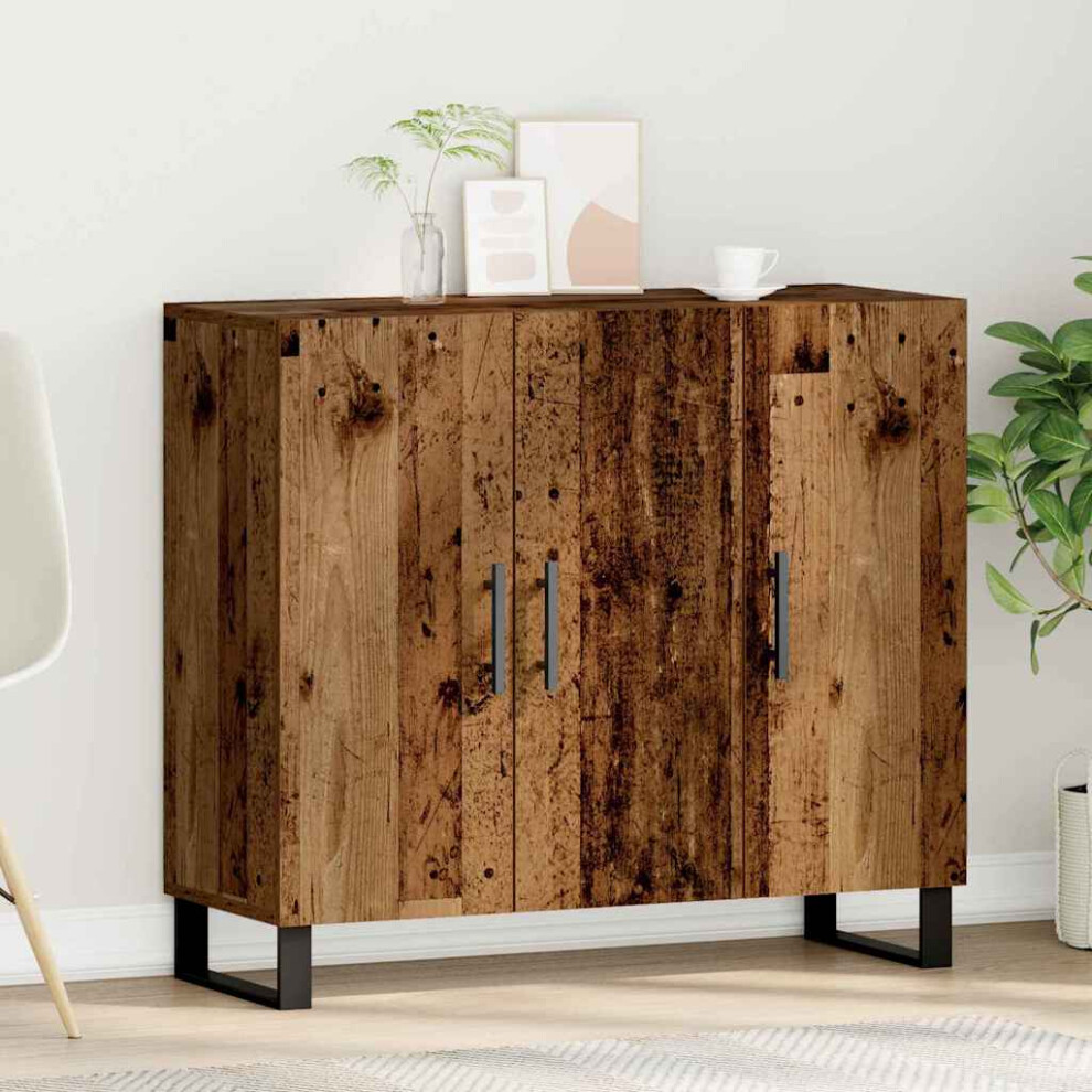 Vidaxl Sideboard Old Wood 90 X 34 X 80 Cm Engineered Wood