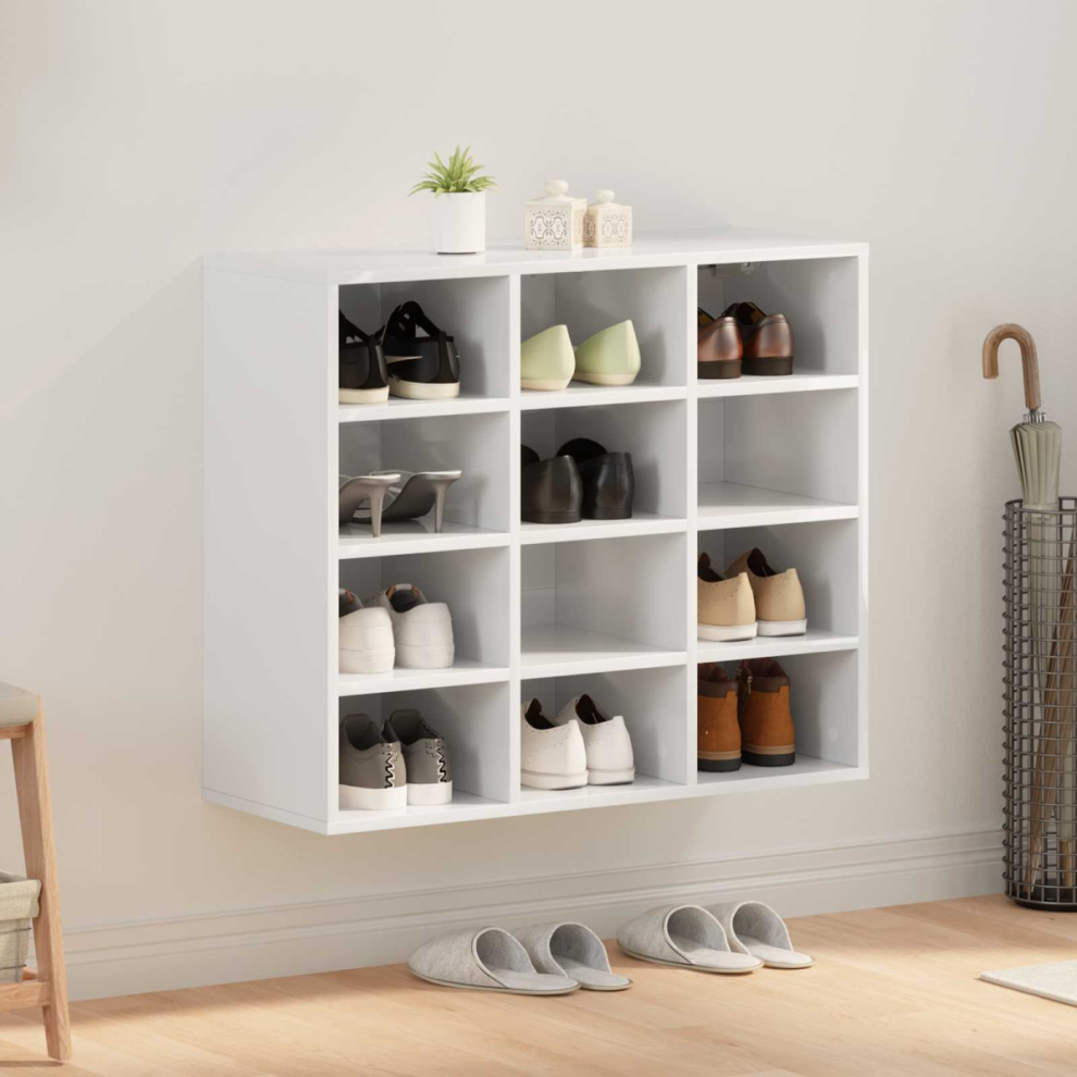Vidaxl Shoe Cabinet With Shelf 77.5 X 30 X 67 Cm Engineered Wood White