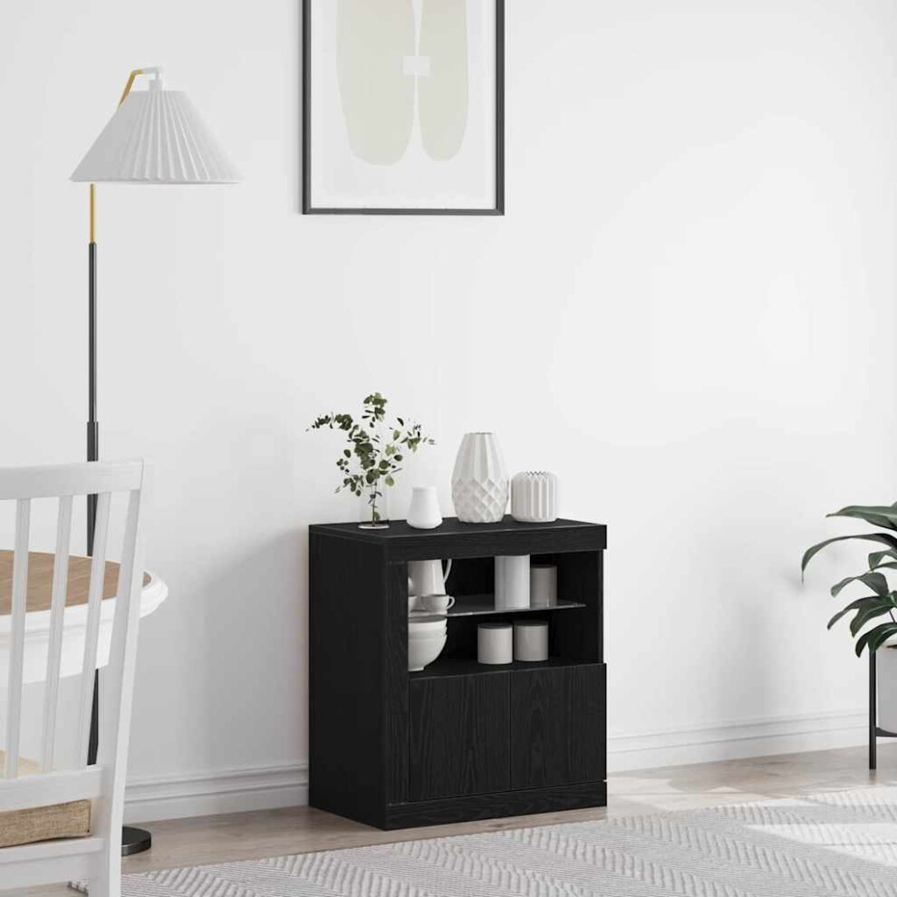 Vidaxl Led Sideboard 60.5 X 37 X 67 Cm Engineered Wood Black