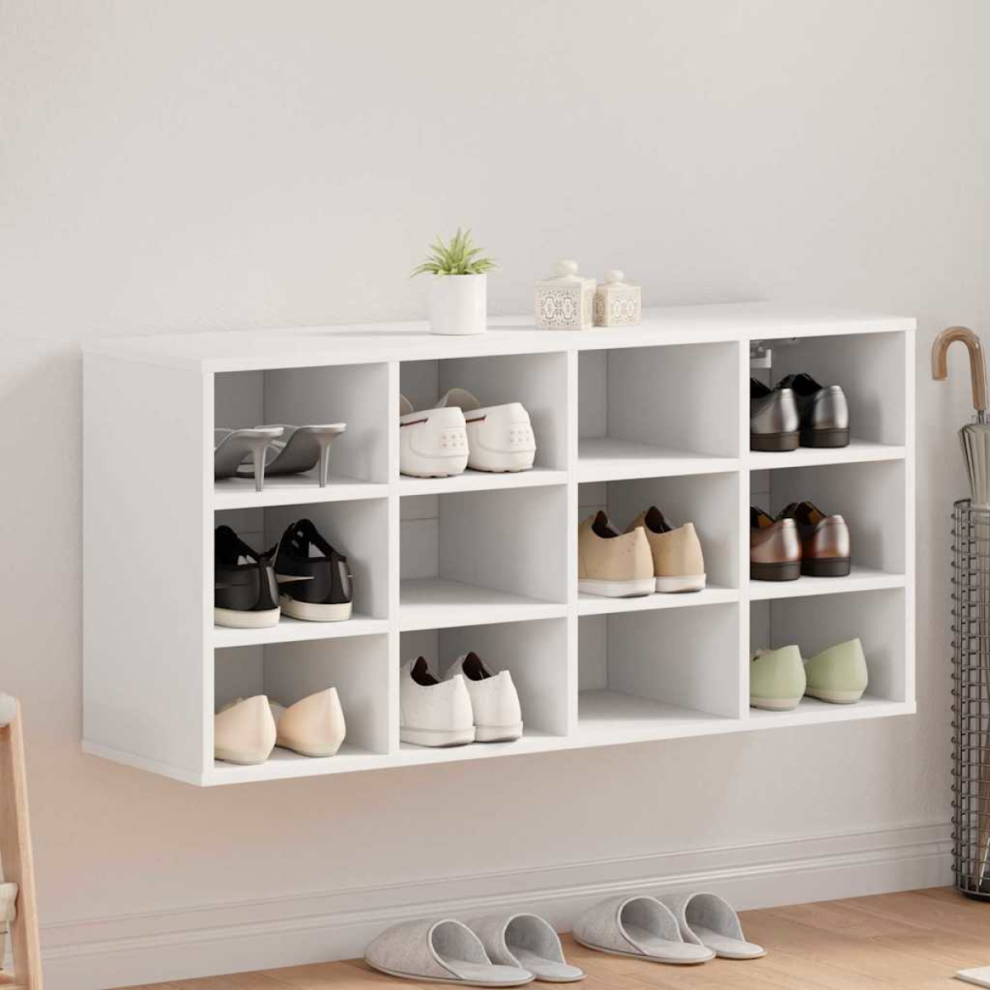 Vidaxl Shoe Cabinet With Shelf 103 X 30 X 51 Cm Engineered Wood White