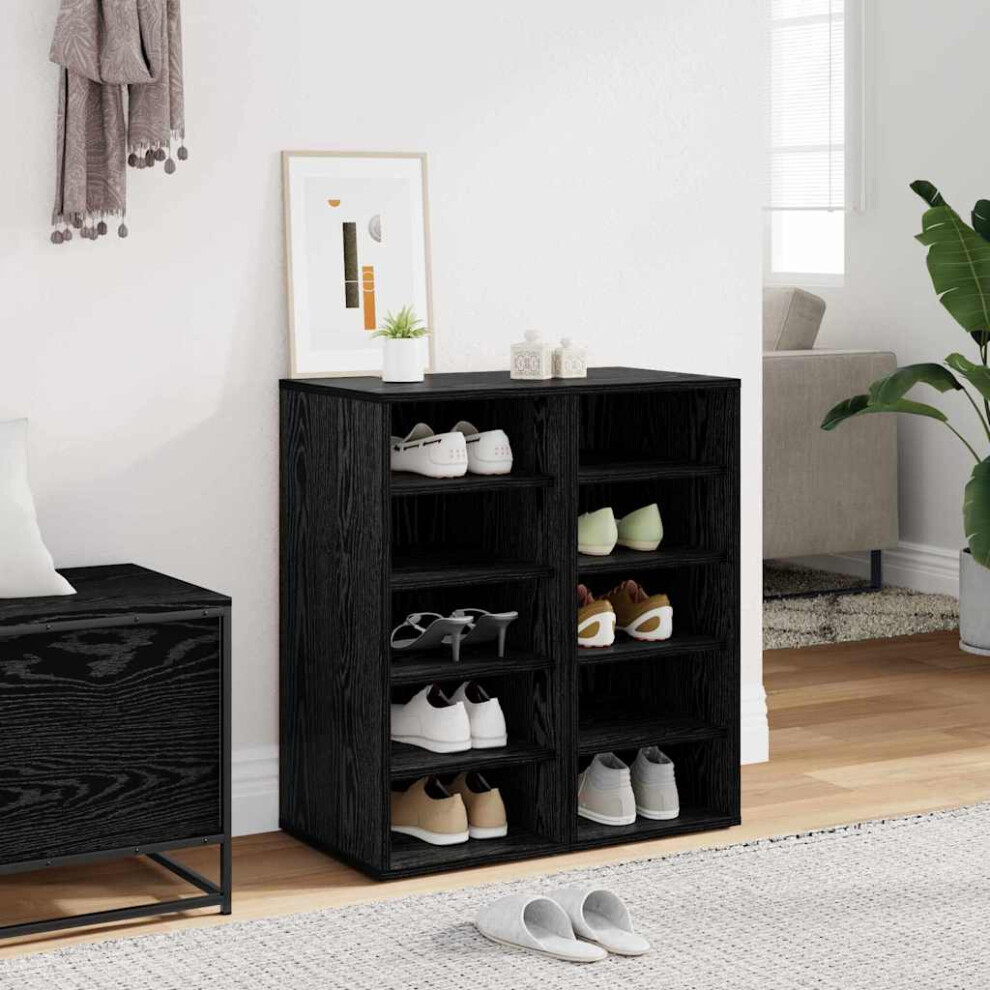 Vidaxl Shoe Cabinet 2 Pcs Black Oak 32 X 35 X 70 Cm Engineered Wood