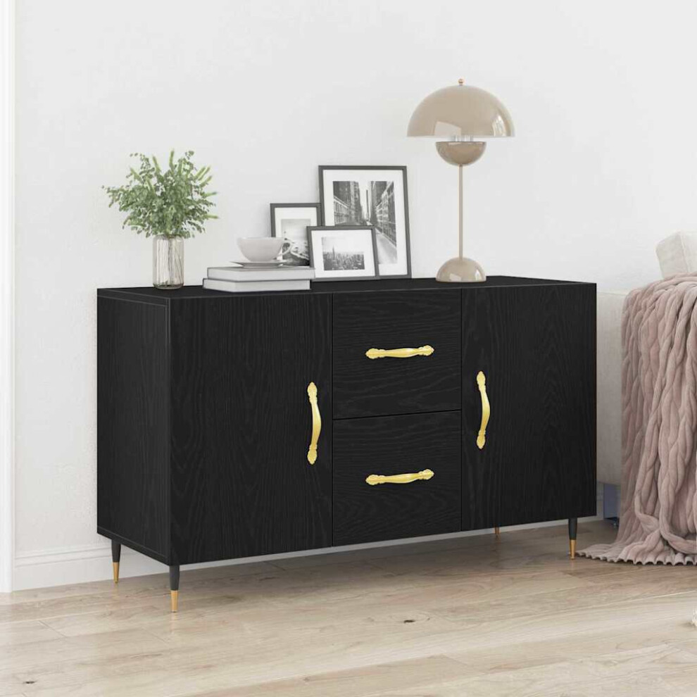 Vidaxl Sideboard Black Oak 100 X 36 X 60 Cm Engineered Wood