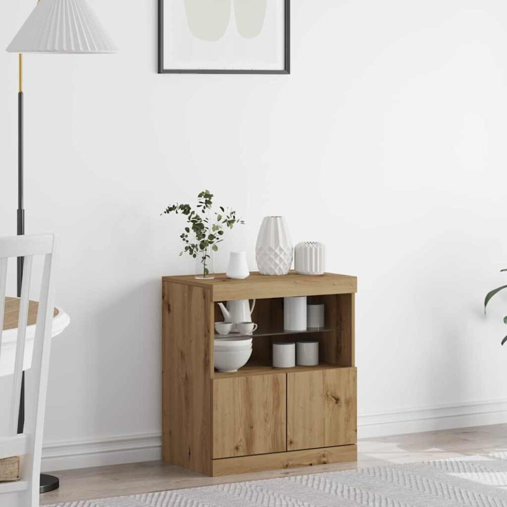 B&Q -  Led Sideboard Brown 60.5 X 37 X 67 Cm Engineered Wood - Image 3
