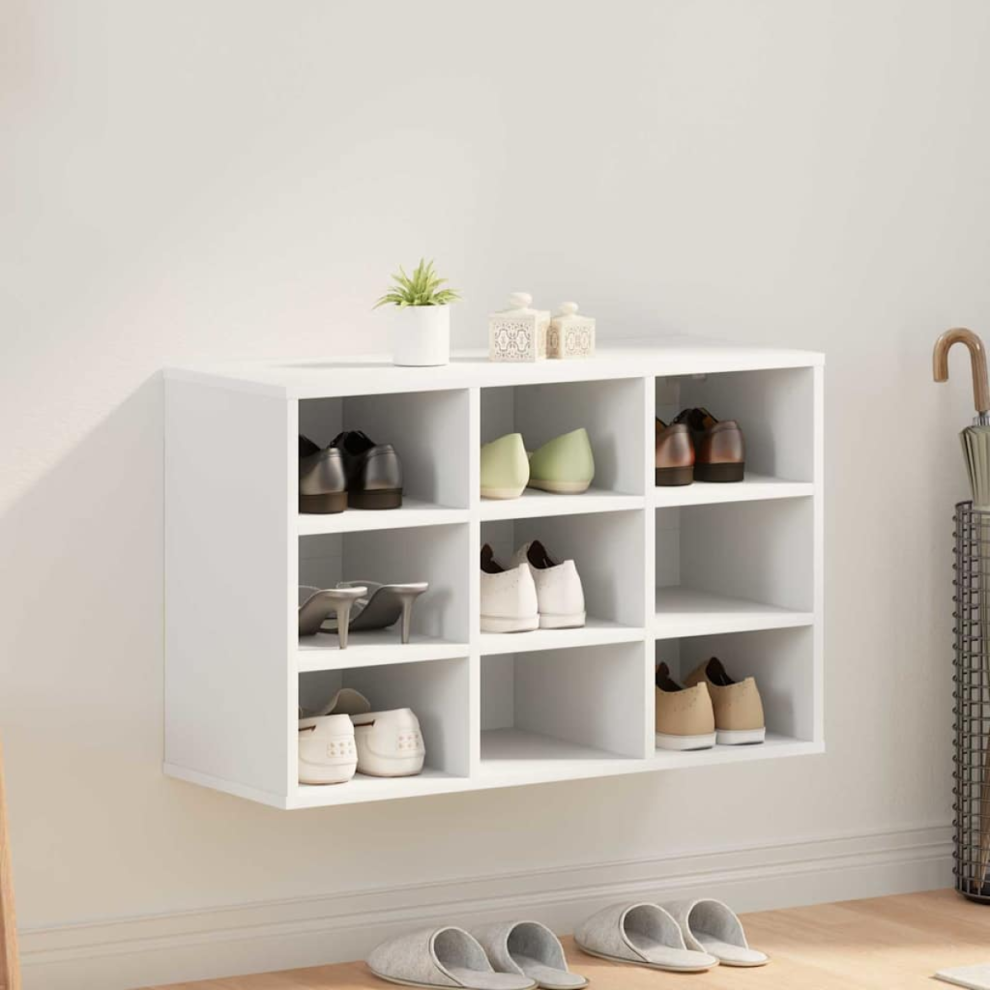 Vidaxl Shoe Cabinet With Shelf 77.5 X 30 X 51 Cm Engineered Wood White