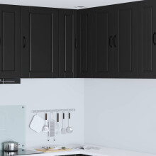 vidaXL Wand-Eckschrank PORTO Schwarz 57 x 57 x 80 cm Holzwerkstoff