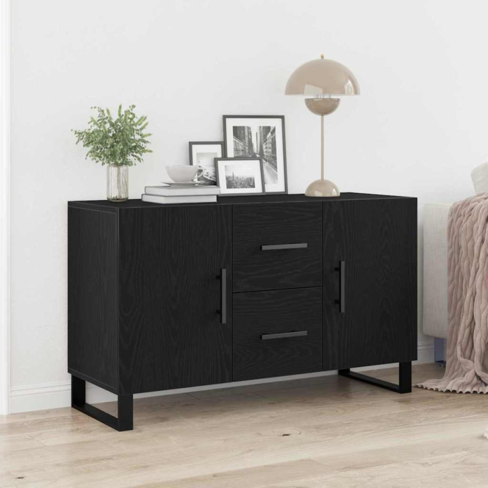 Vidaxl Sideboard Black Oak 100 X 36 X 60 Cm Engineered Wood
