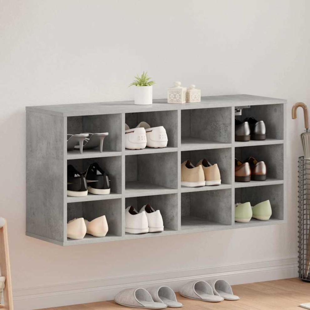 Vidaxl Shoe Cabinet Concrete 103 X 30 X 51 Cm Engineered Wood Grey