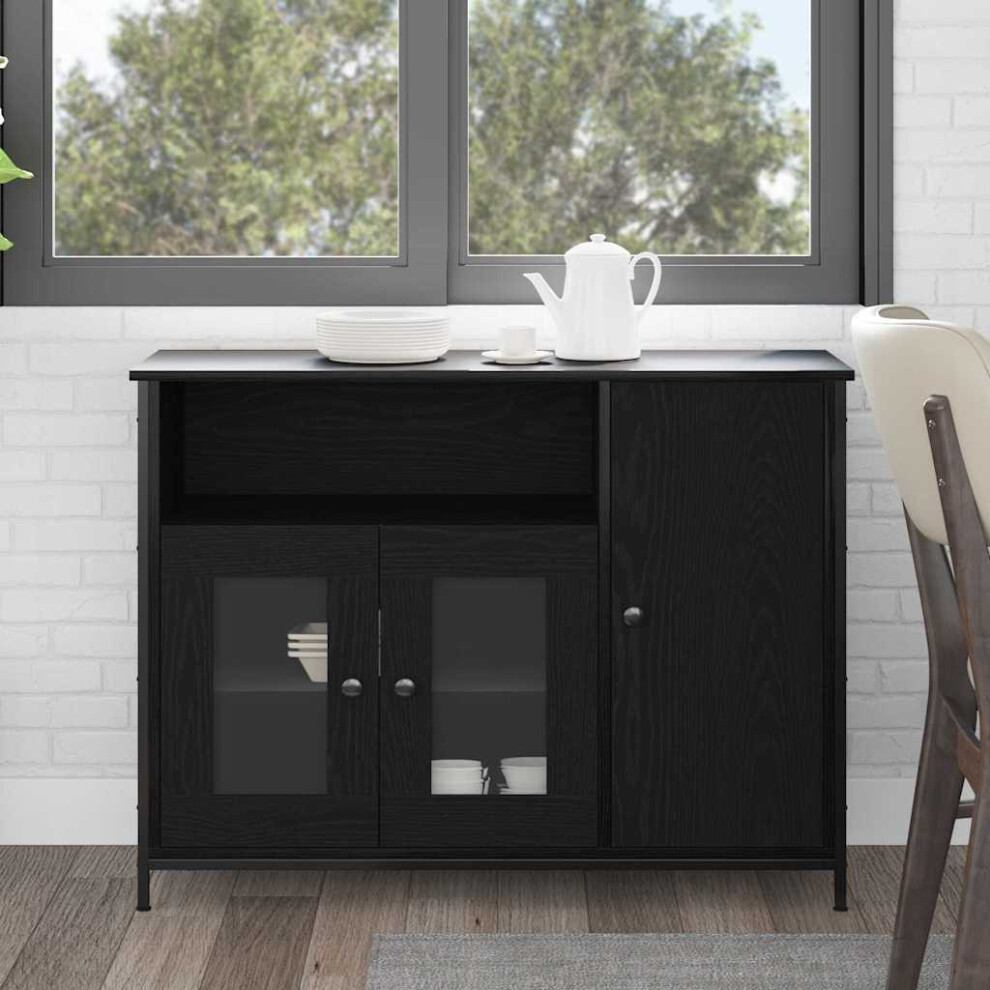 Vidaxl Sideboard Black Oak 100 X 35 X 75 Cm