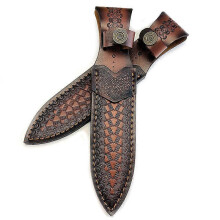 1pc Cow Leather Straight Knife Sheath Fixed Blade Scabbard Cover Storage Bag Holders Outdoor with Brass Buckle