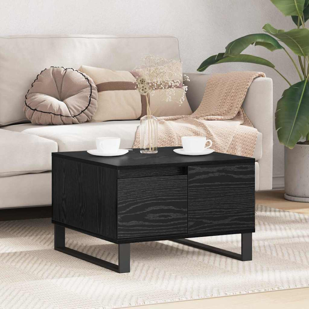 Vidaxl Coffee Table Black Oak 55 X 55 X 36.5 Cm Engineered Wood Black,Brown