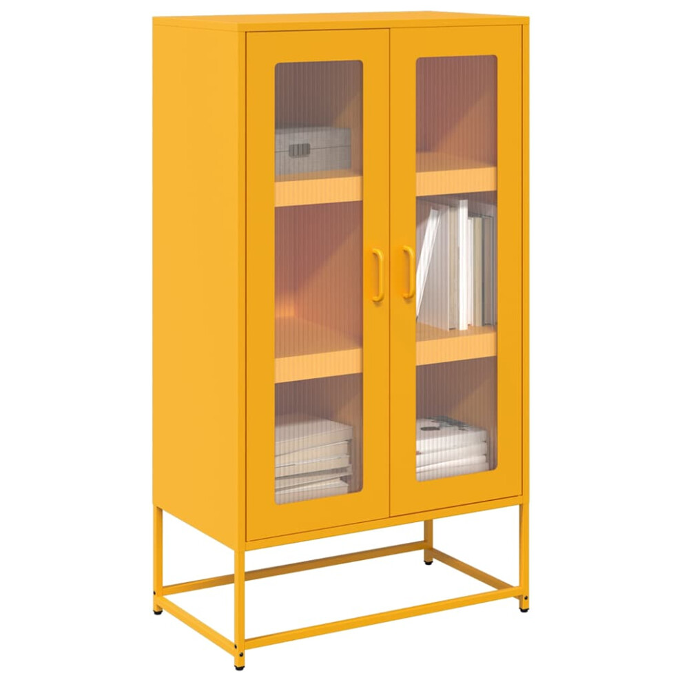 B&Q - Highboard Mustard Yellow 68X39X123 Cm Steel - Image 2