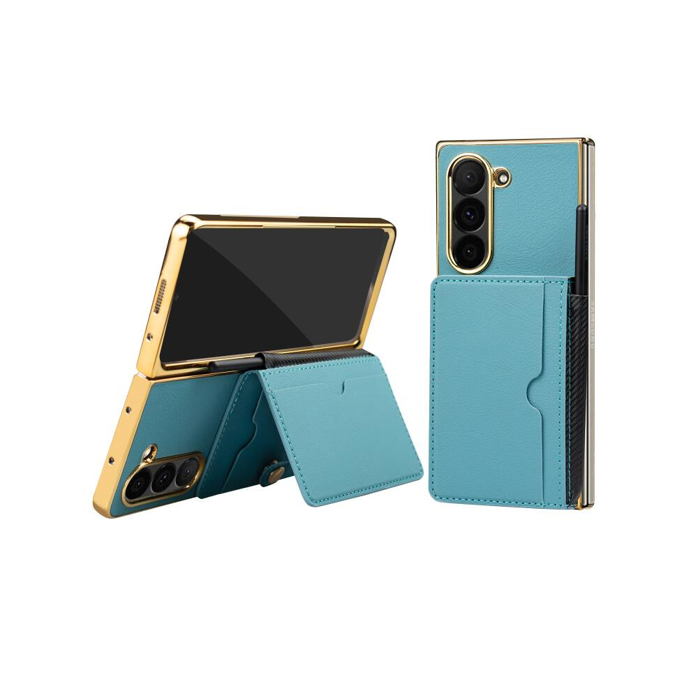 Vietao Loletta Series Integrated Case And Screen Protector Compatible Gift Samsung Galaxy Z Fold6, Multi-Card Slot Stand, And Leather Phone Case (Lig 3246986242714