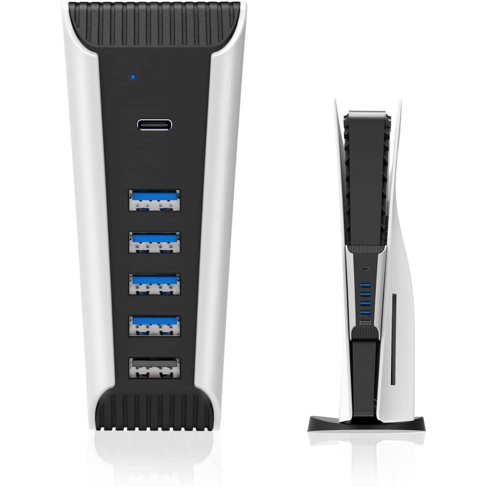 5 Port Usb Hub For Ps5, 5 In 1 High Speed Usb Expansion Hub Charger Splitter Adapter With Usb2.0 Type C Ports For Ps5 Console 609808355338