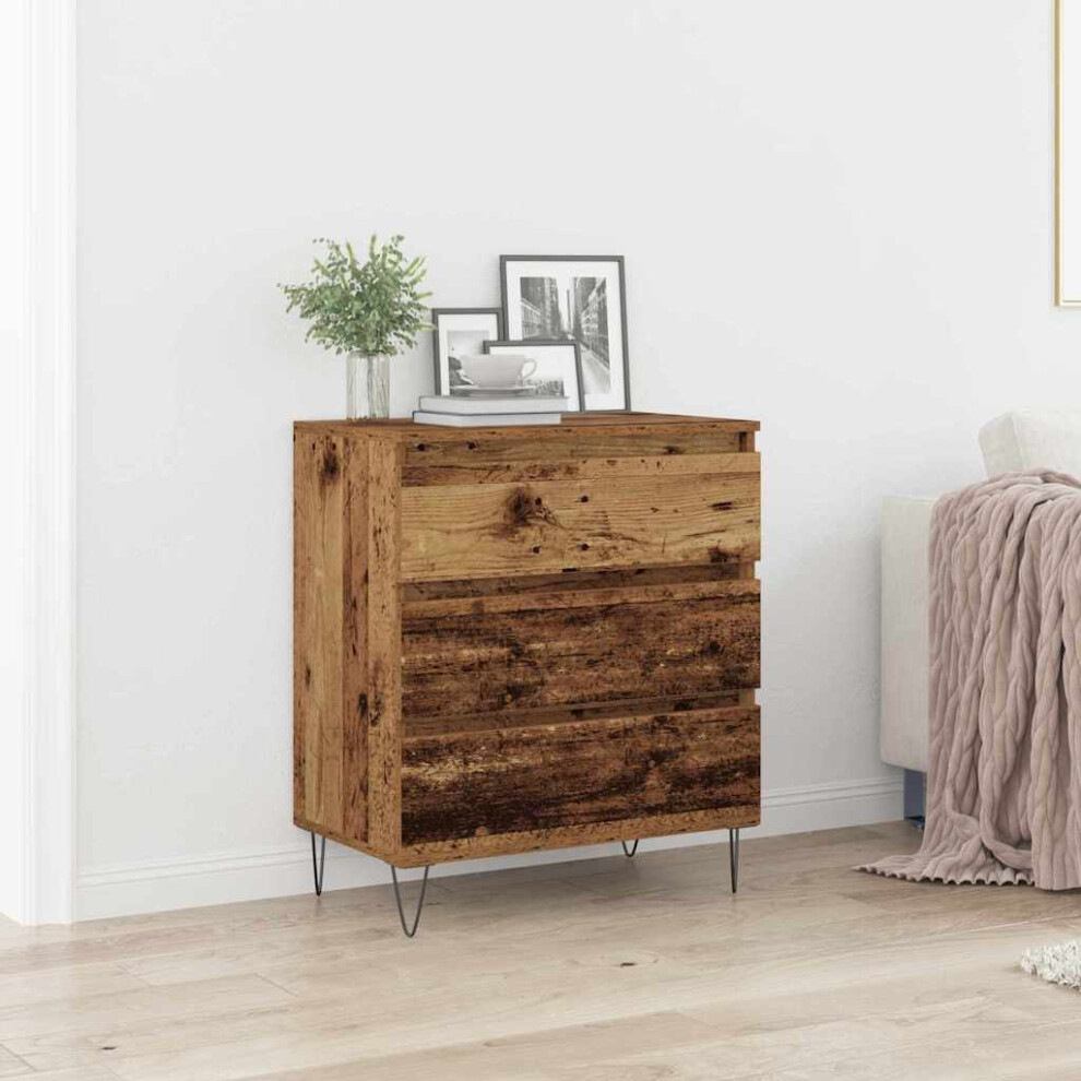 Vidaxl Sideboard With Drawer Old Wood 60 X 35 X 70 Cm Engineered Wood