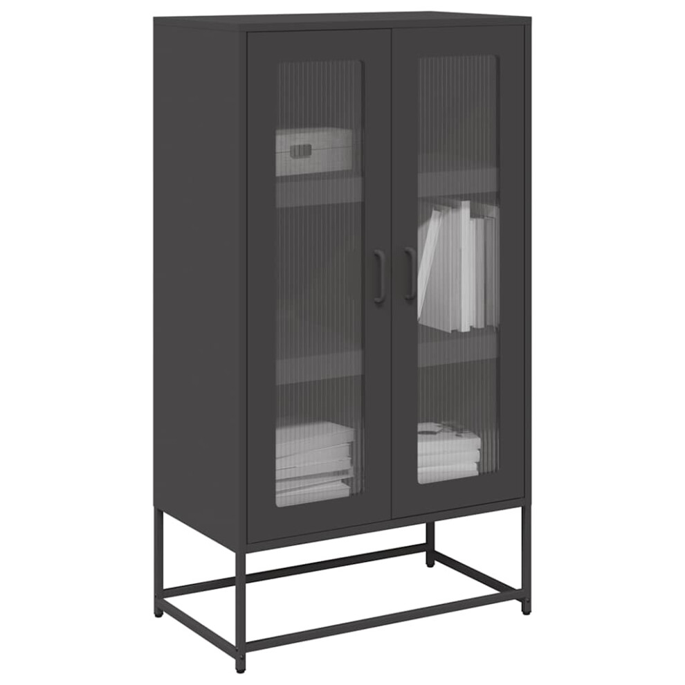 VIDAXL Highboard Steel Black 68x39x123 cm - Image 2