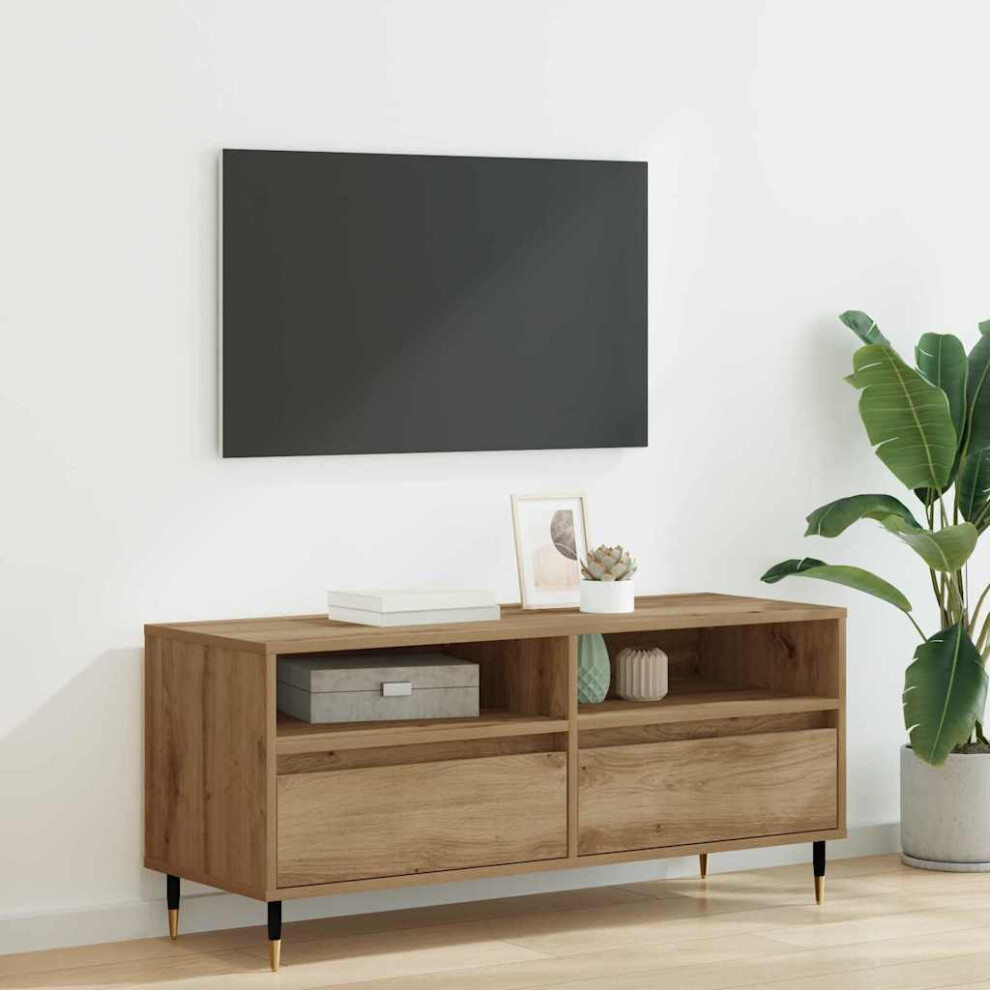 Vidaxl Tv Cabinet With Drawer Artisan Oak 100 X 34.5 X 44.5 Cm