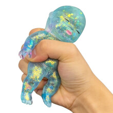 (Purple) Sugar Squishy Glitter Baby Doll Sensory Squeeze Toy Fidget Doll Stress Relief